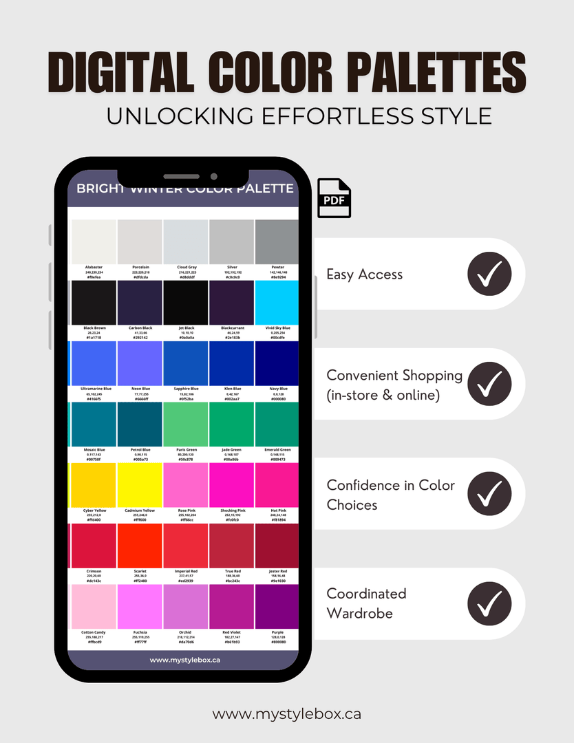 Digital Seasonal Color Analysis Palette