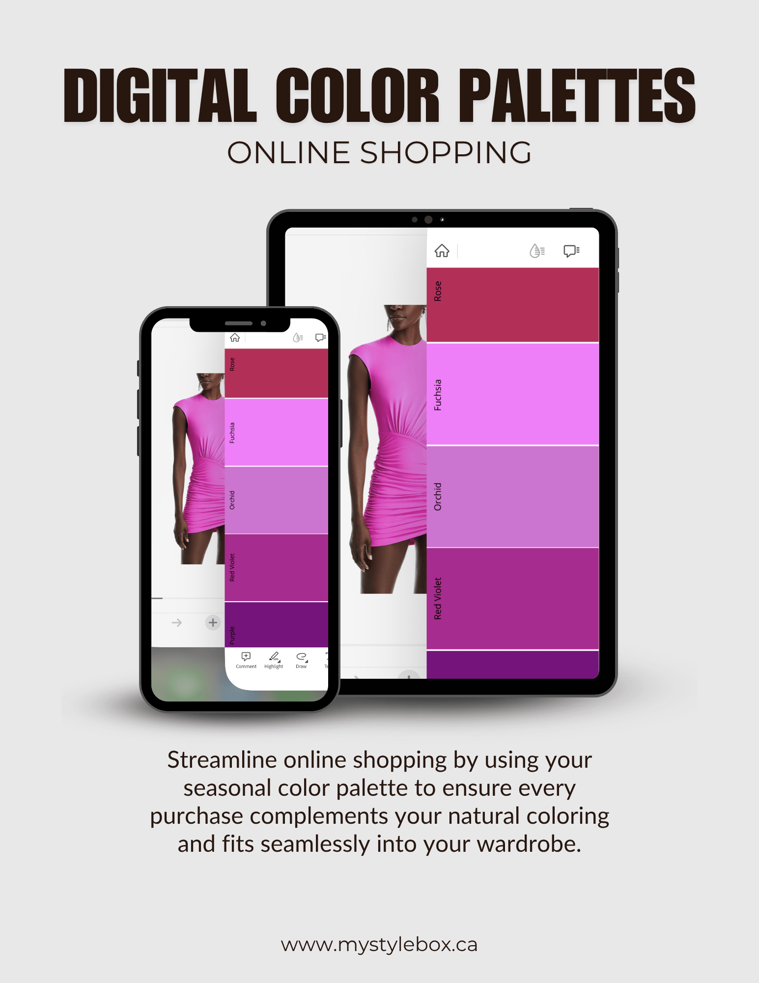 Digital Seasonal Color Palette and Combinations