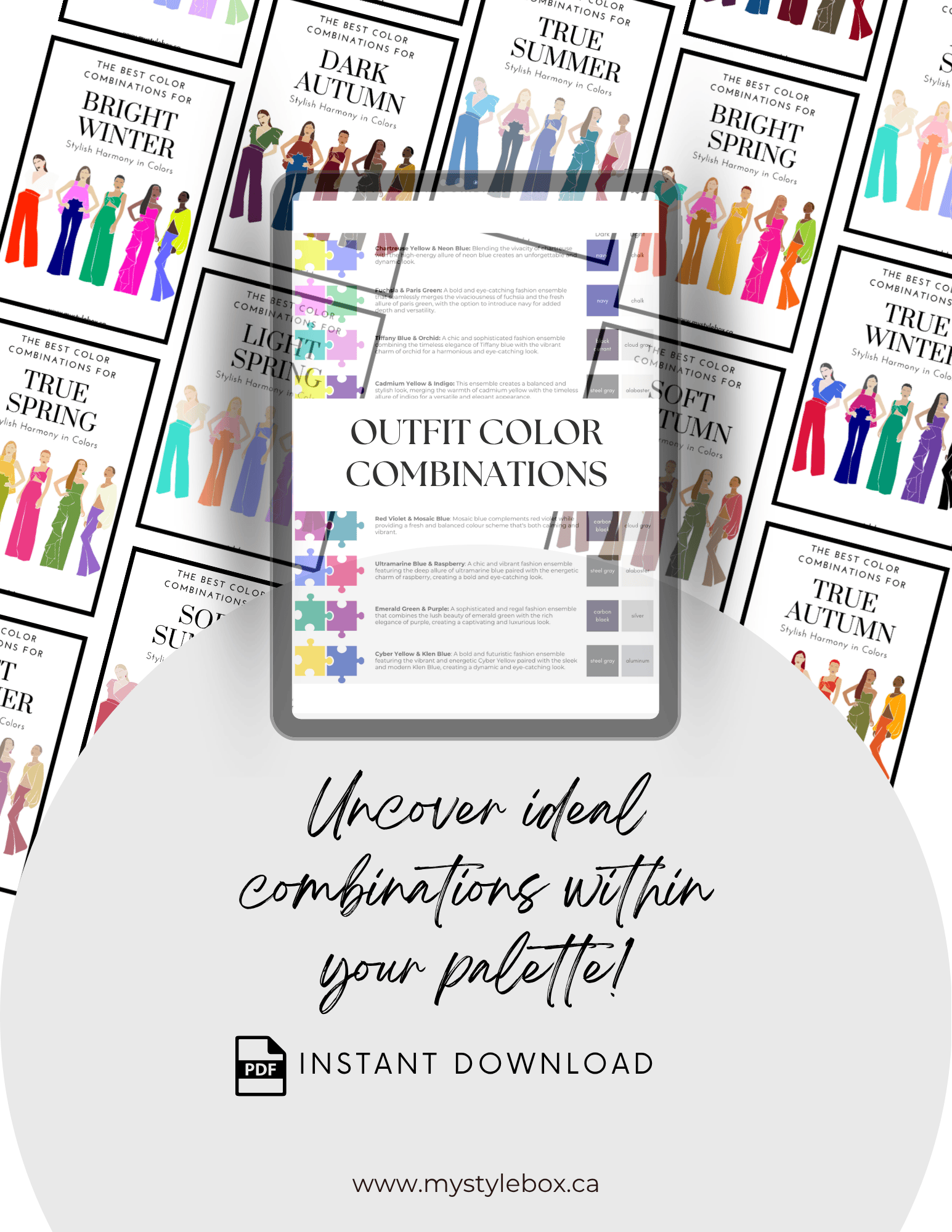 Digital Seasonal Color Palette and Combinations