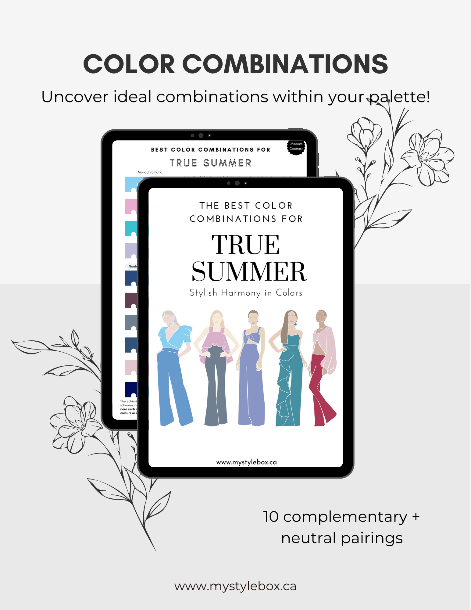 Digital Seasonal Color Palette and Combinations