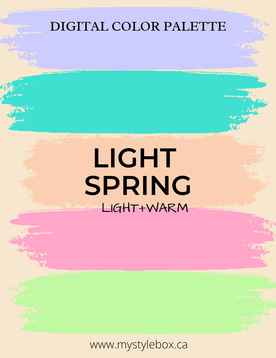 Light Spring Season Digital Color Palette and Color Combinations