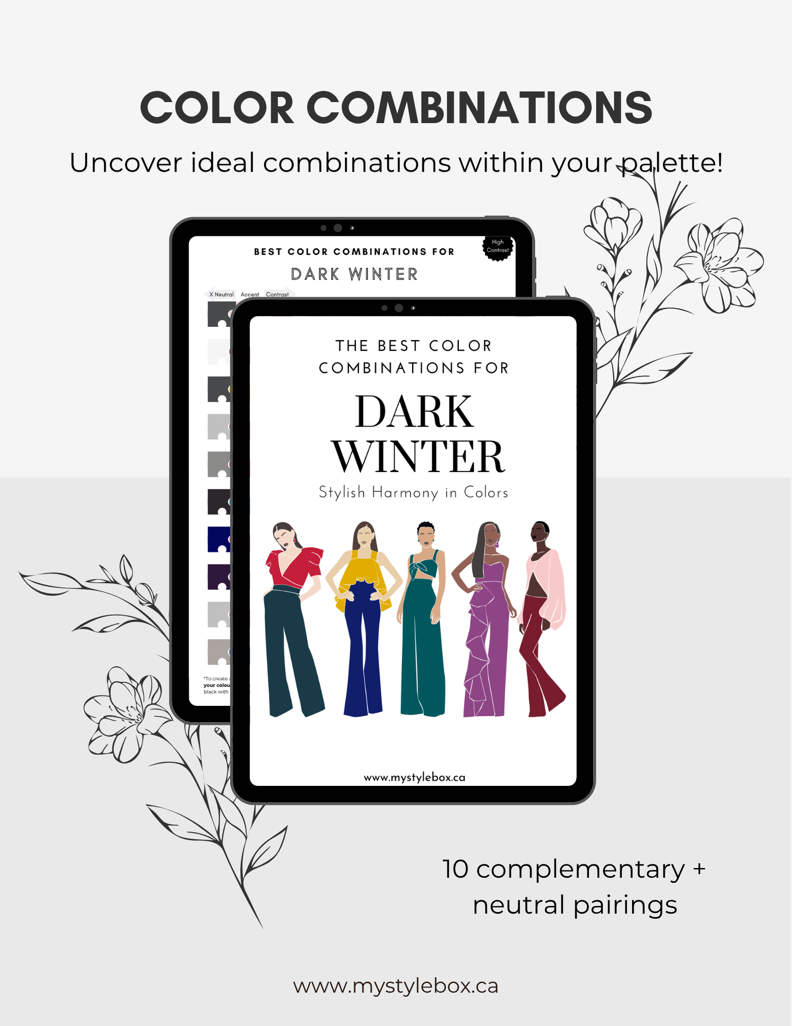 Digital Seasonal Color Palette and Combinations