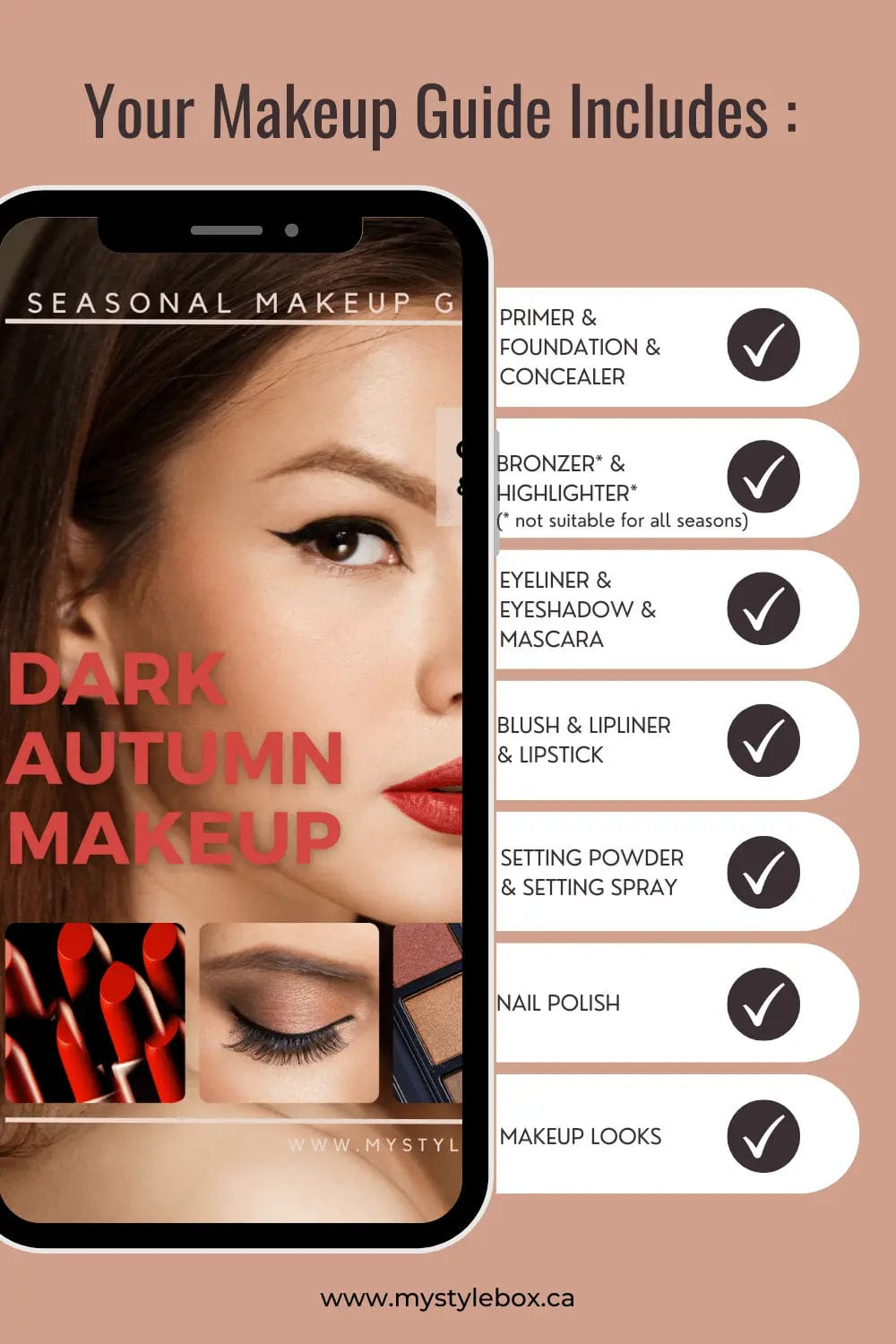 Dark Autumn Digital Color Palette and Makeup Guide