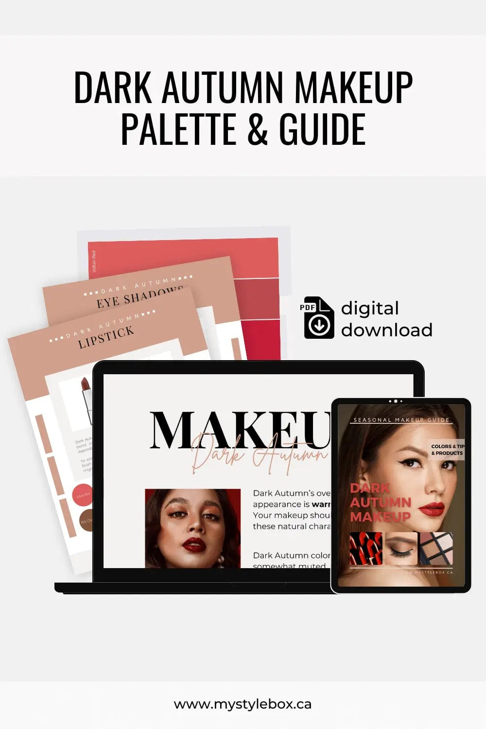 Dark Autumn Digital Color Palette and Makeup Guide