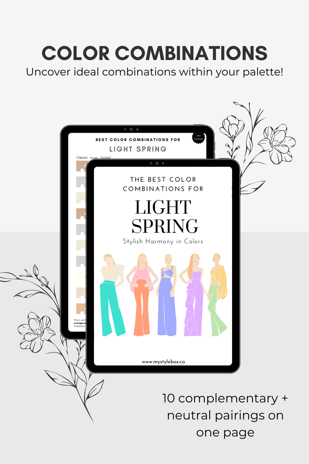 Light Spring Season Digital Color Palette and Color Combinations