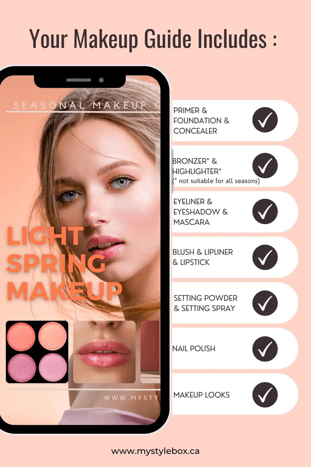 Light Spring Digital Color Palette and Makeup Guide