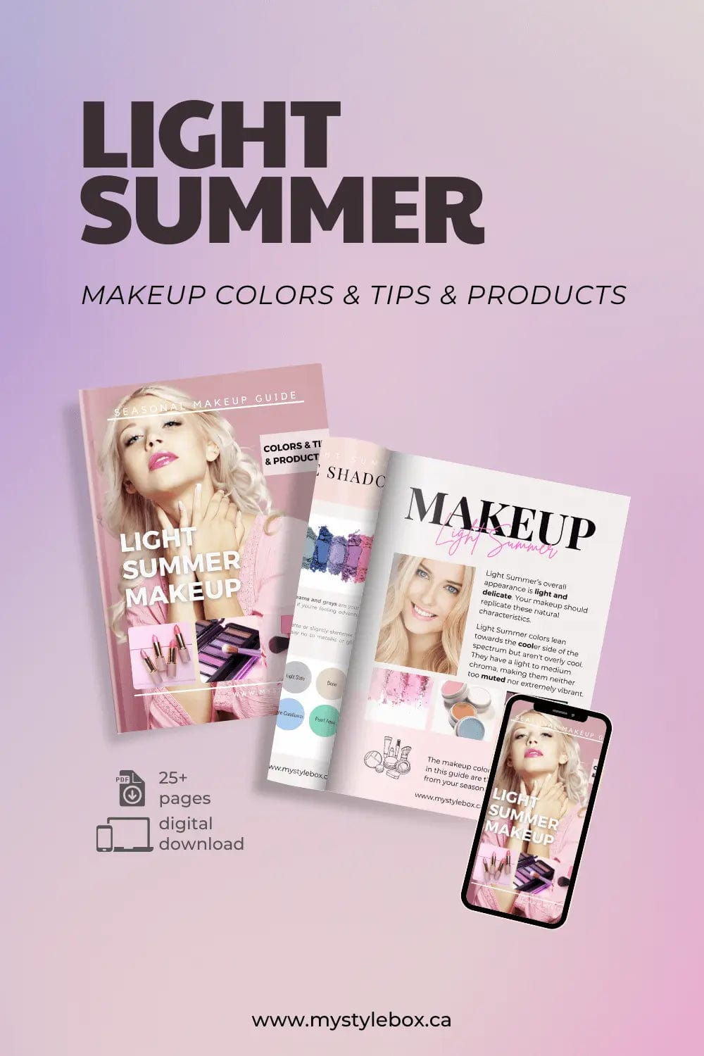 Light Summer Digital Color Palette and Makeup Guide