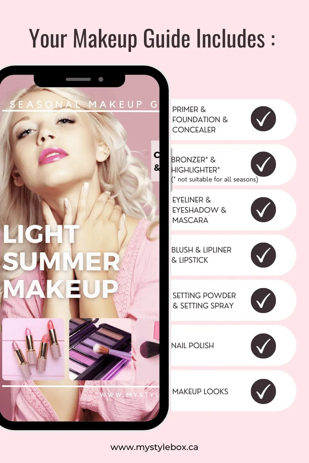 Light Summer Digital Color Palette and Makeup Guide