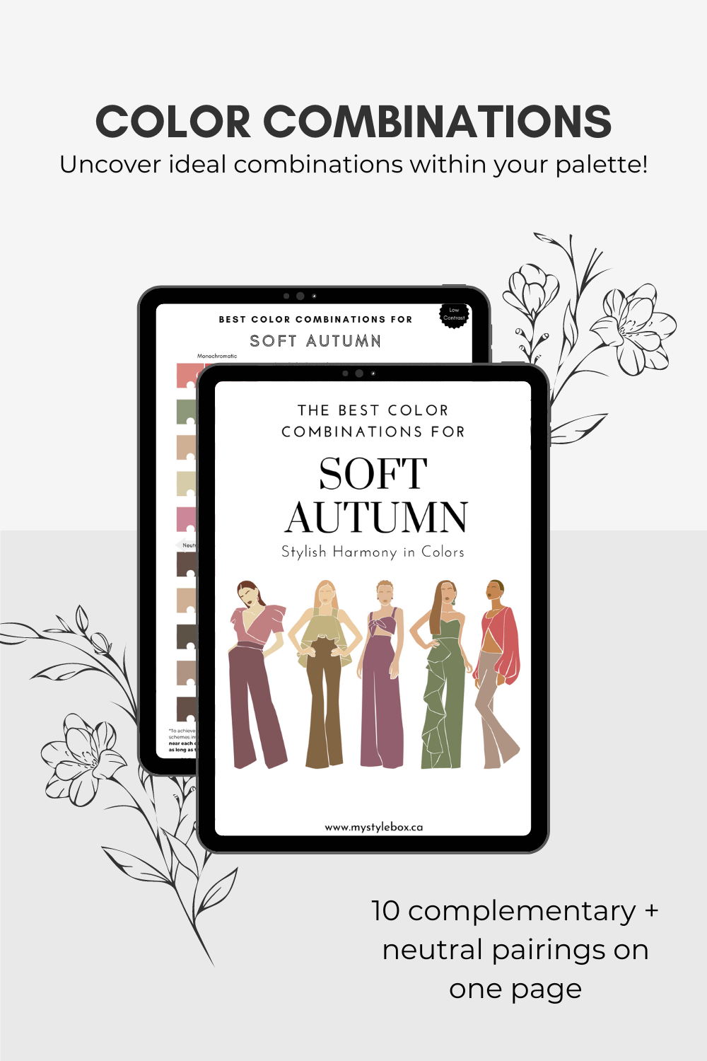 Soft Autumn Season Digital Color Palette and Color Combinations