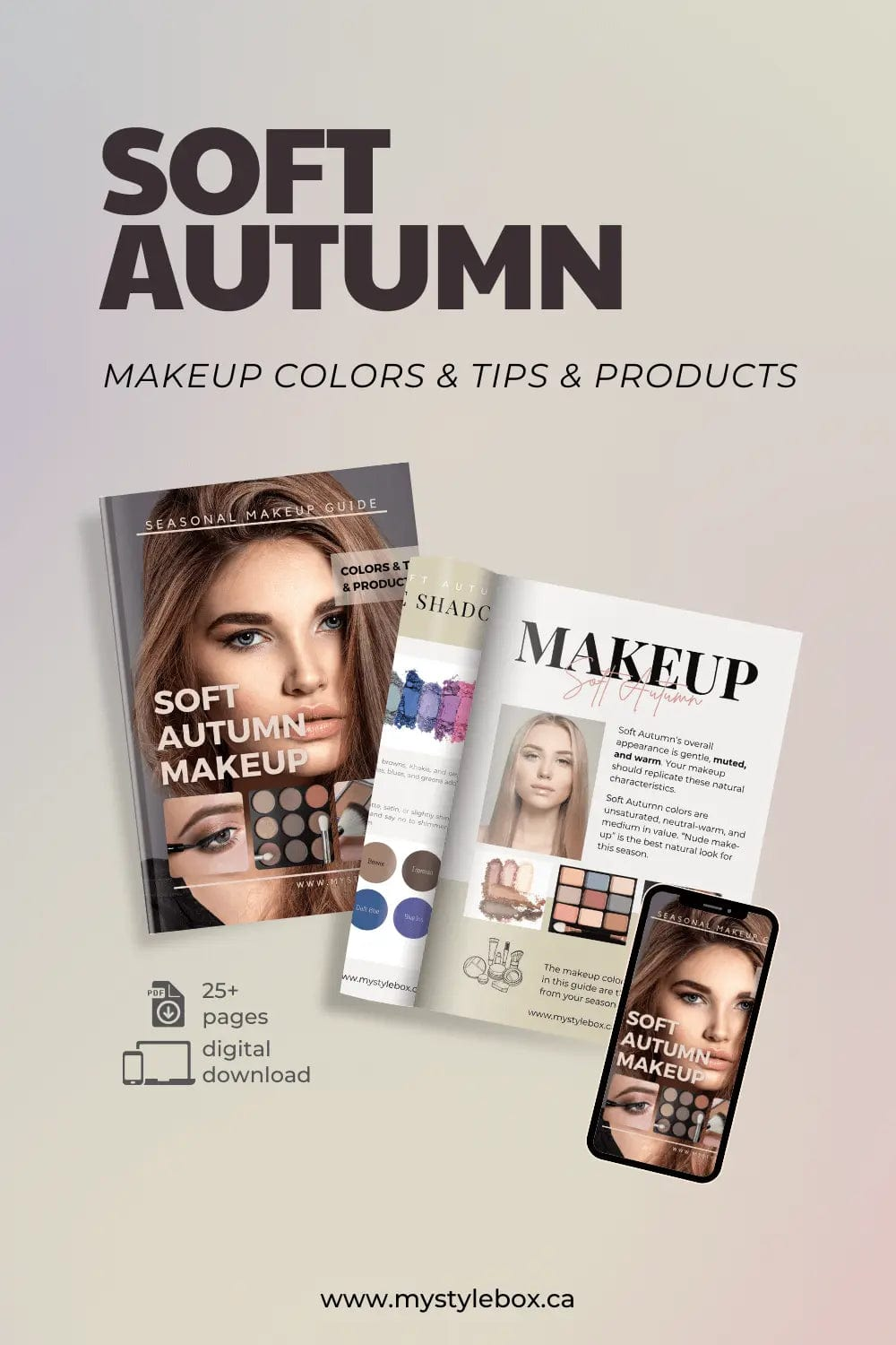 Soft Autumn Digital Color Palette and Makeup Guide