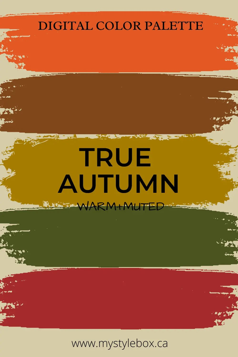 True Autumn Digital Color Palette and Hair Color Guide