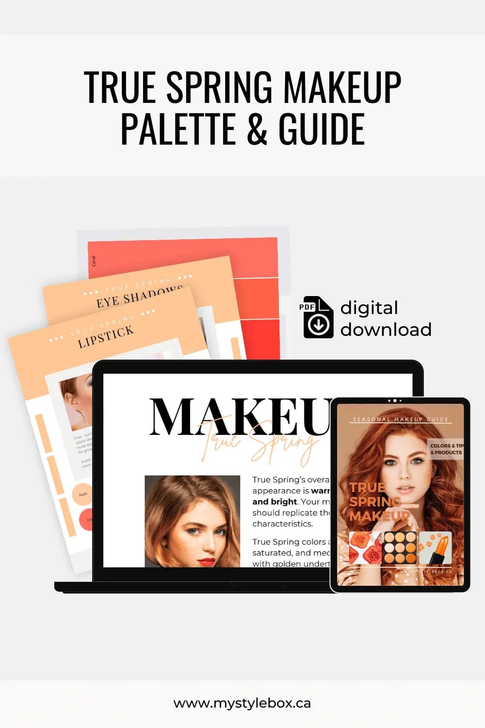 True Spring Digital Color Palette and Makeup Guide