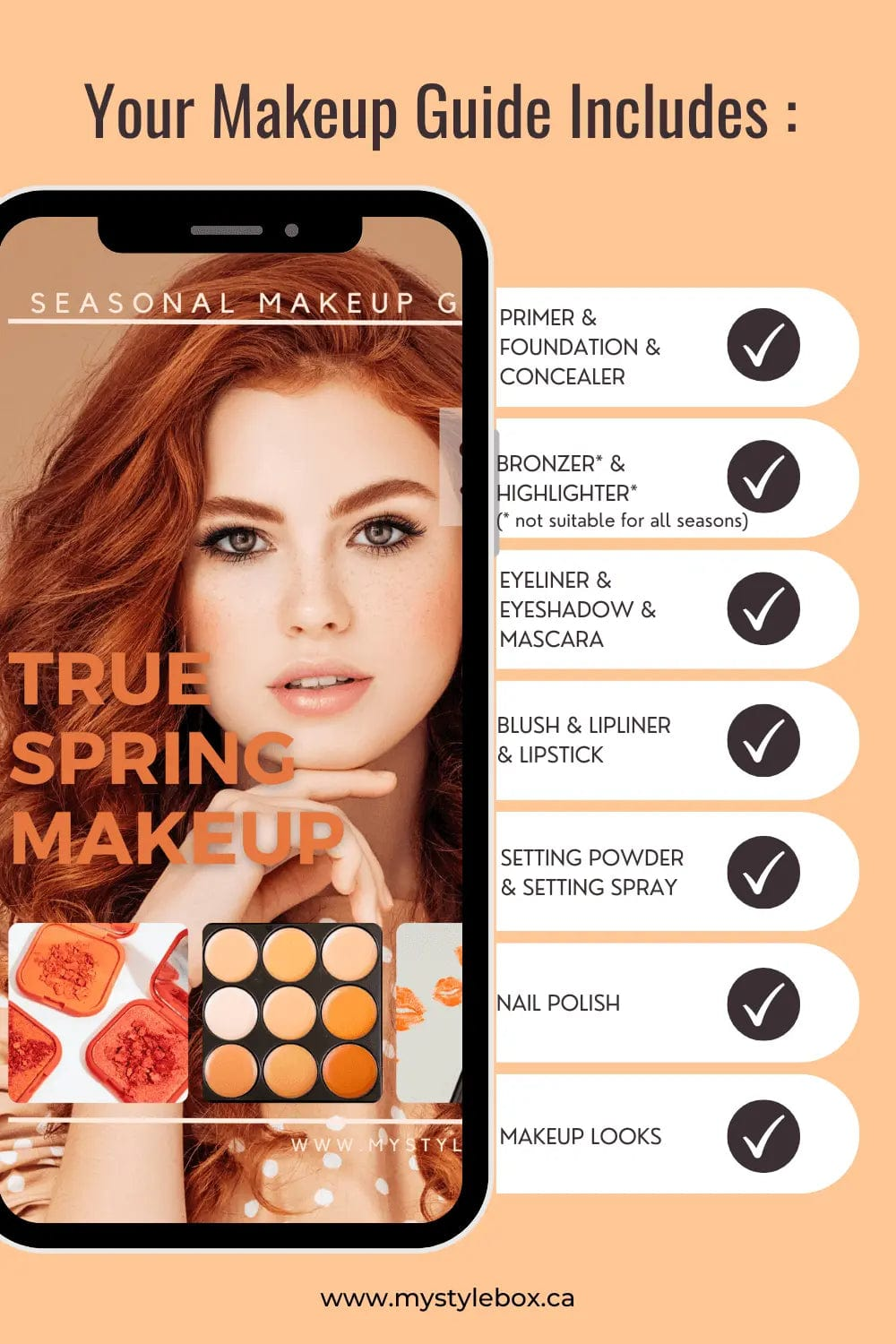 True Spring Digital Color Palette and Makeup Guide