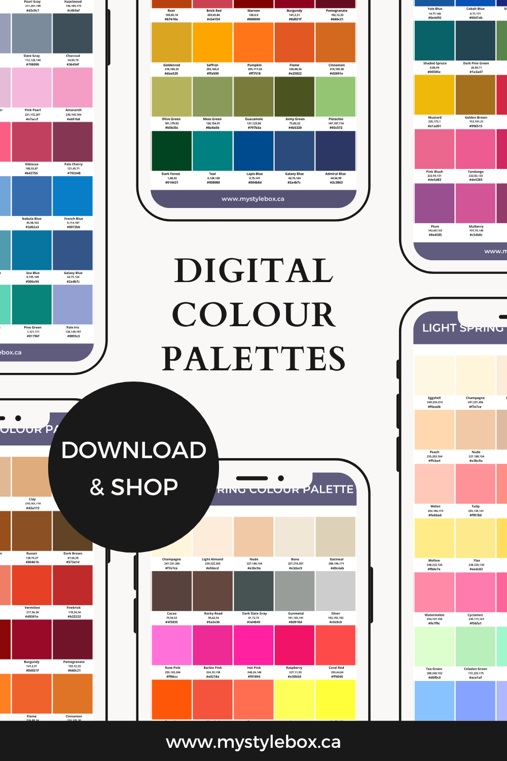 Digital Color Palettes & Combinations for Color Analysis