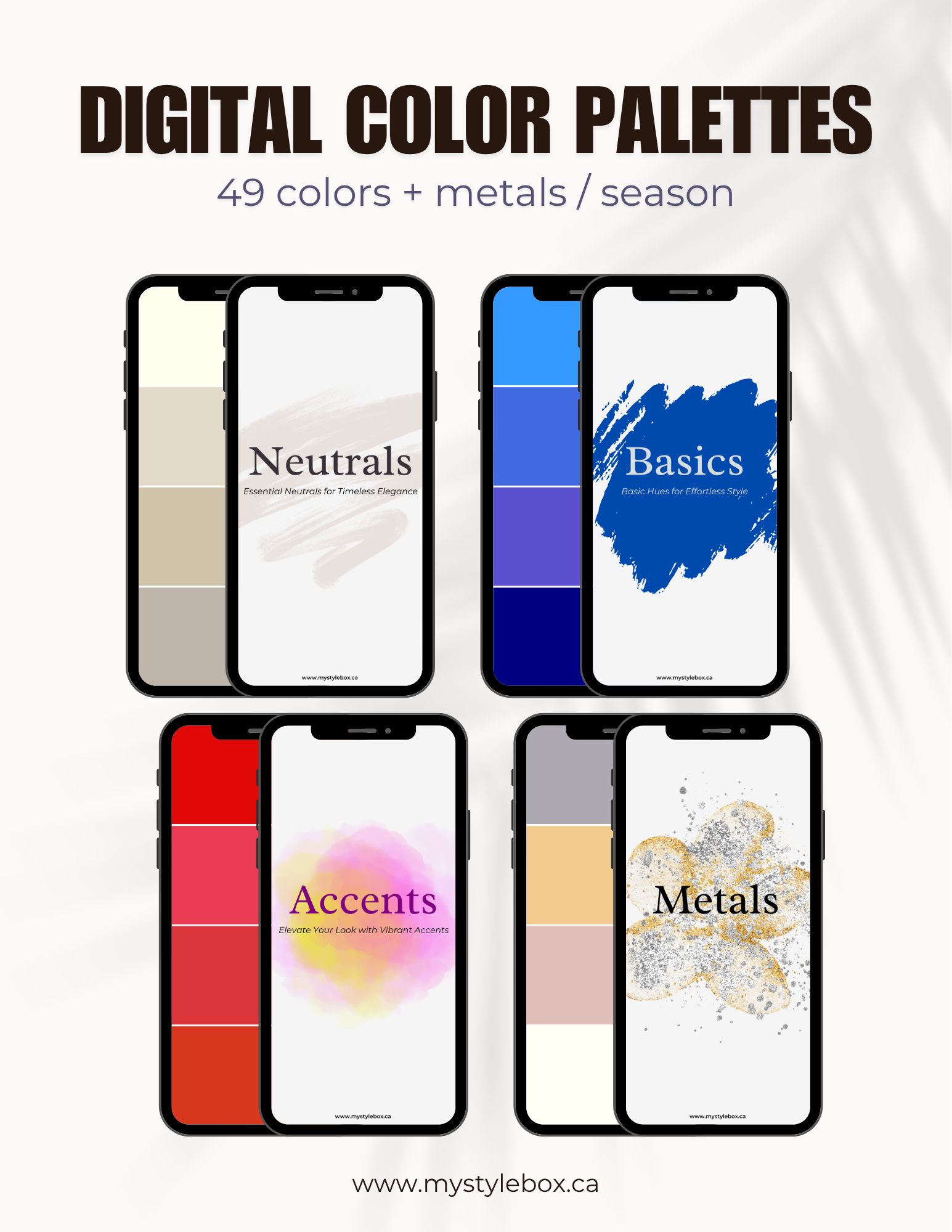 Digital Color Box Name Dark Winter Season Digital Color Palette and Color Combinations