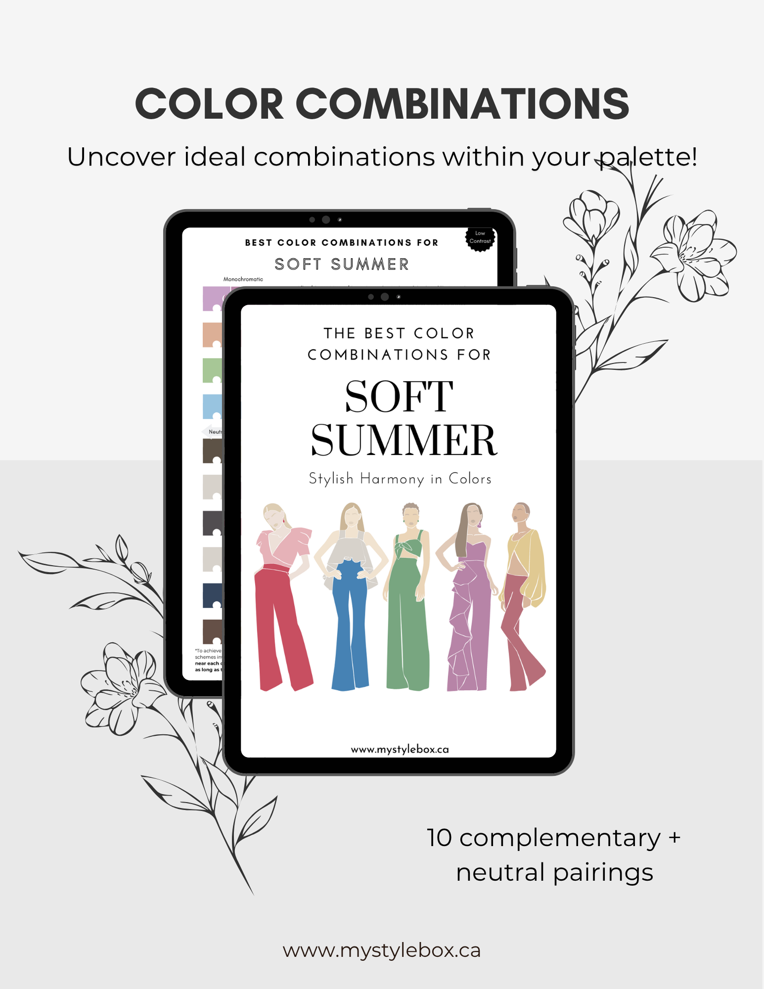 Digital Seasonal Color Palette and Combinations