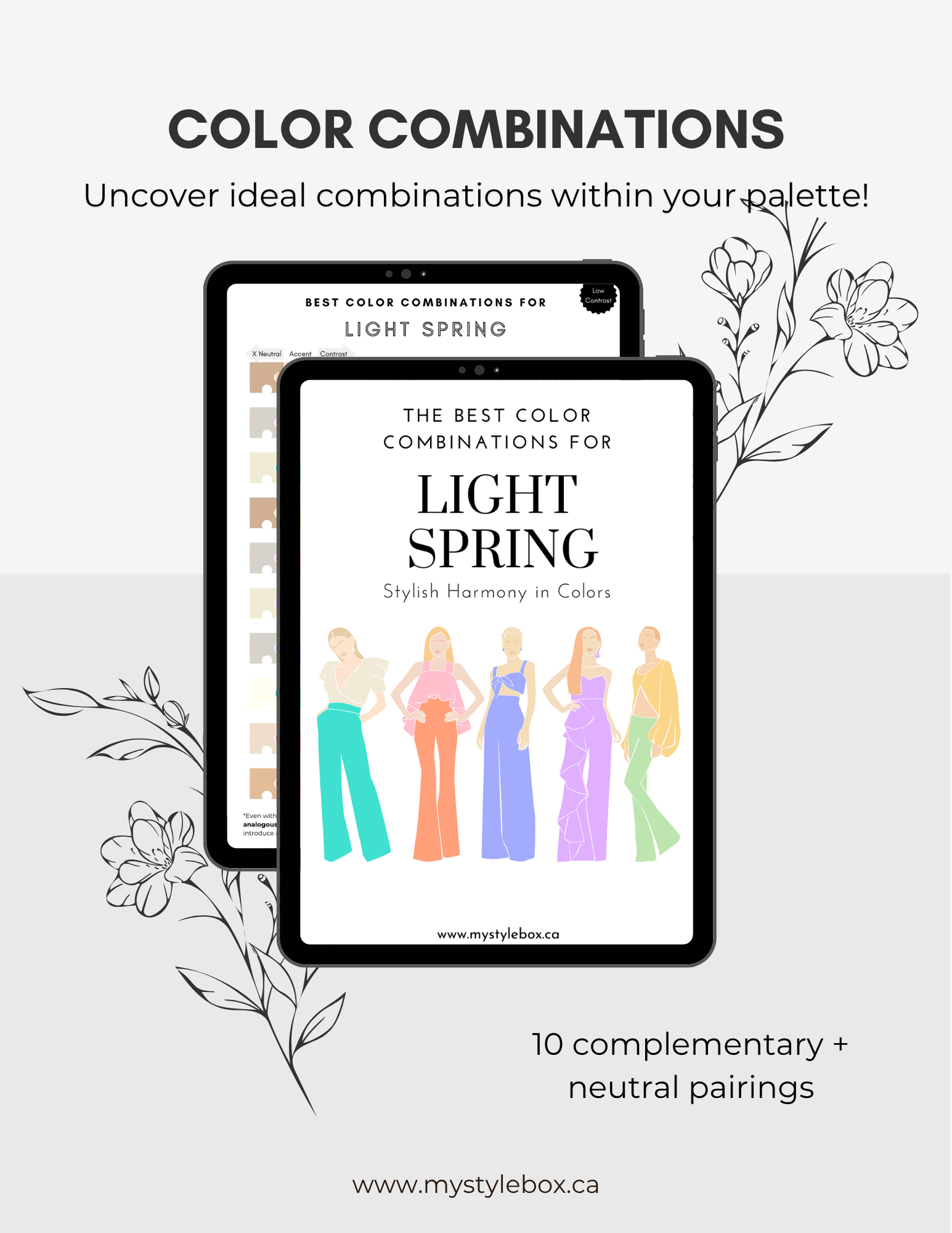 Digital Seasonal Color Palette and Combinations
