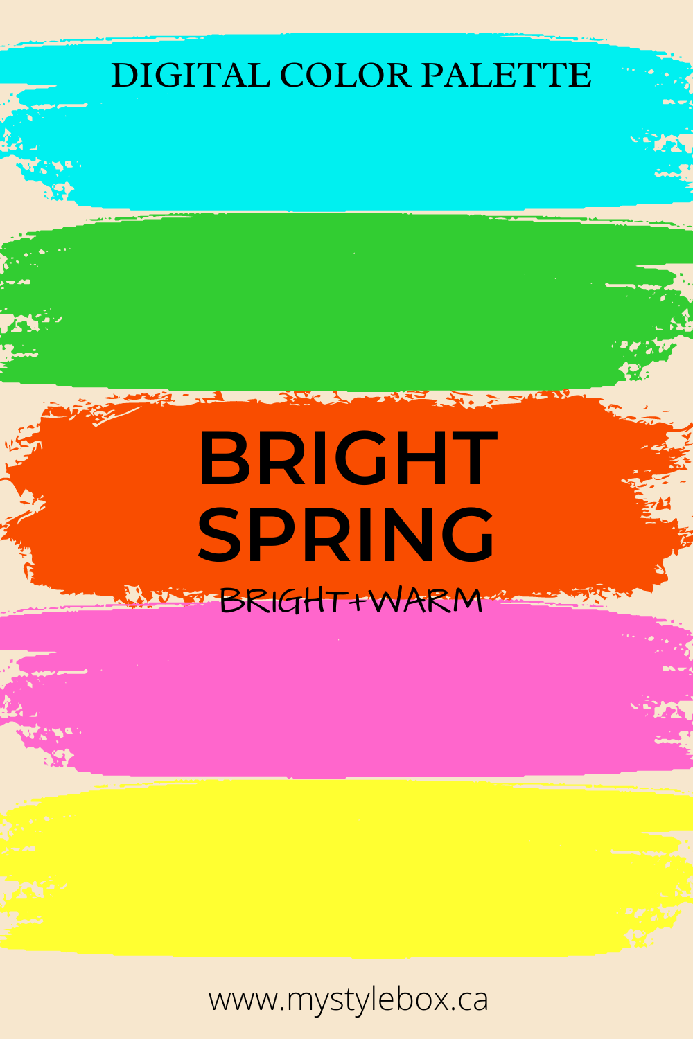 Paleta de colores brillantes de la temporada de primavera