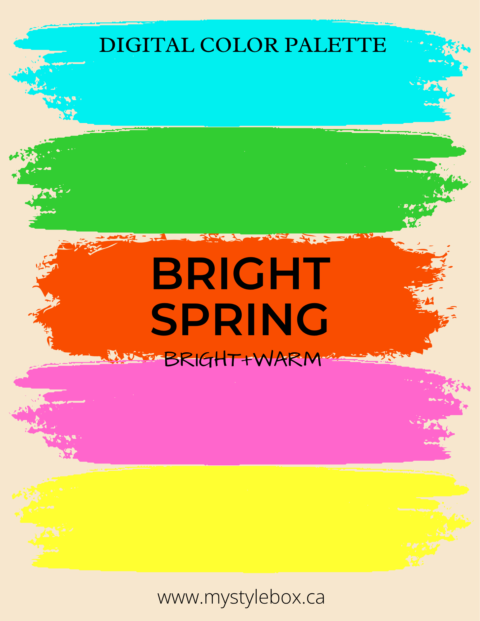 Bright Spring Digital Color Palette and Makeup Guide