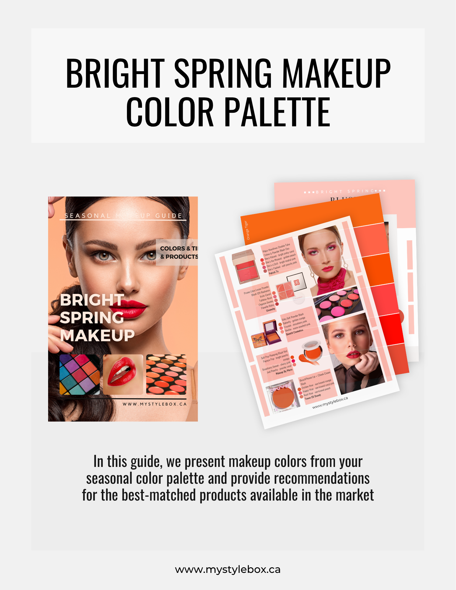 Bright Spring Digital Color Palette and Makeup Guide