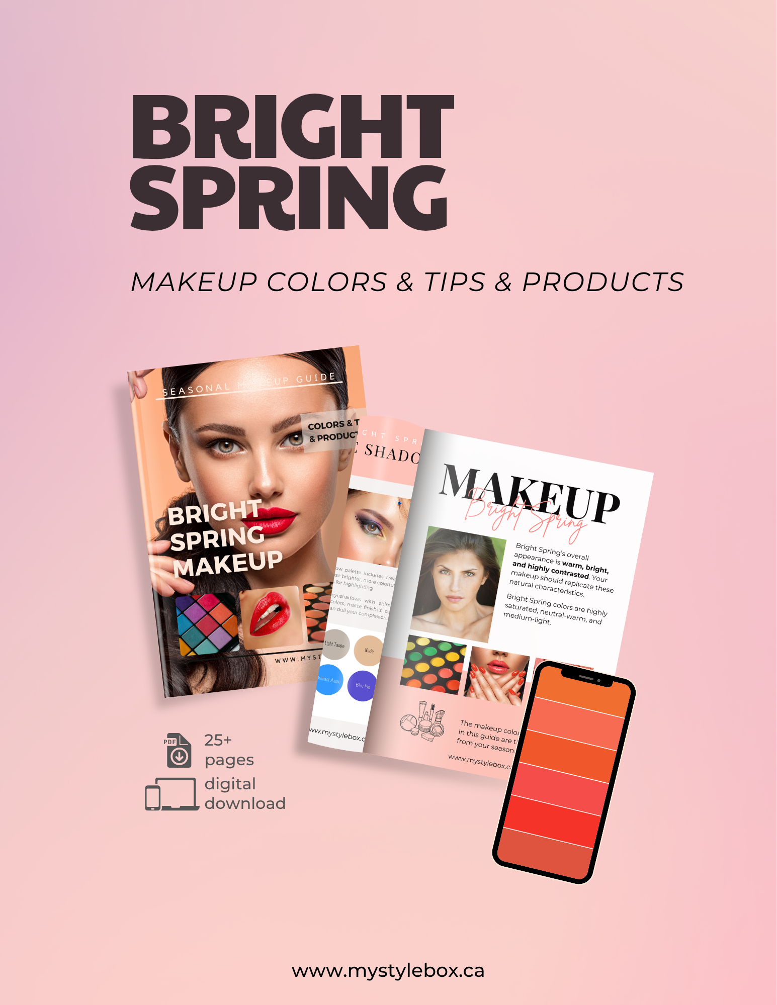 Bright Spring Digital Color Palette and Makeup Guide