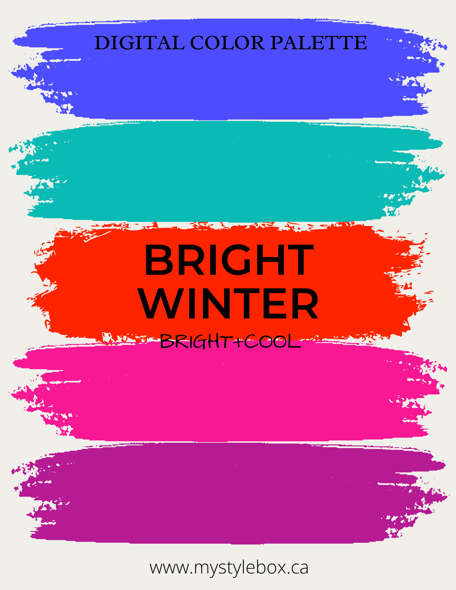 Bright Winter Digital Color Palette and Makeup Guide