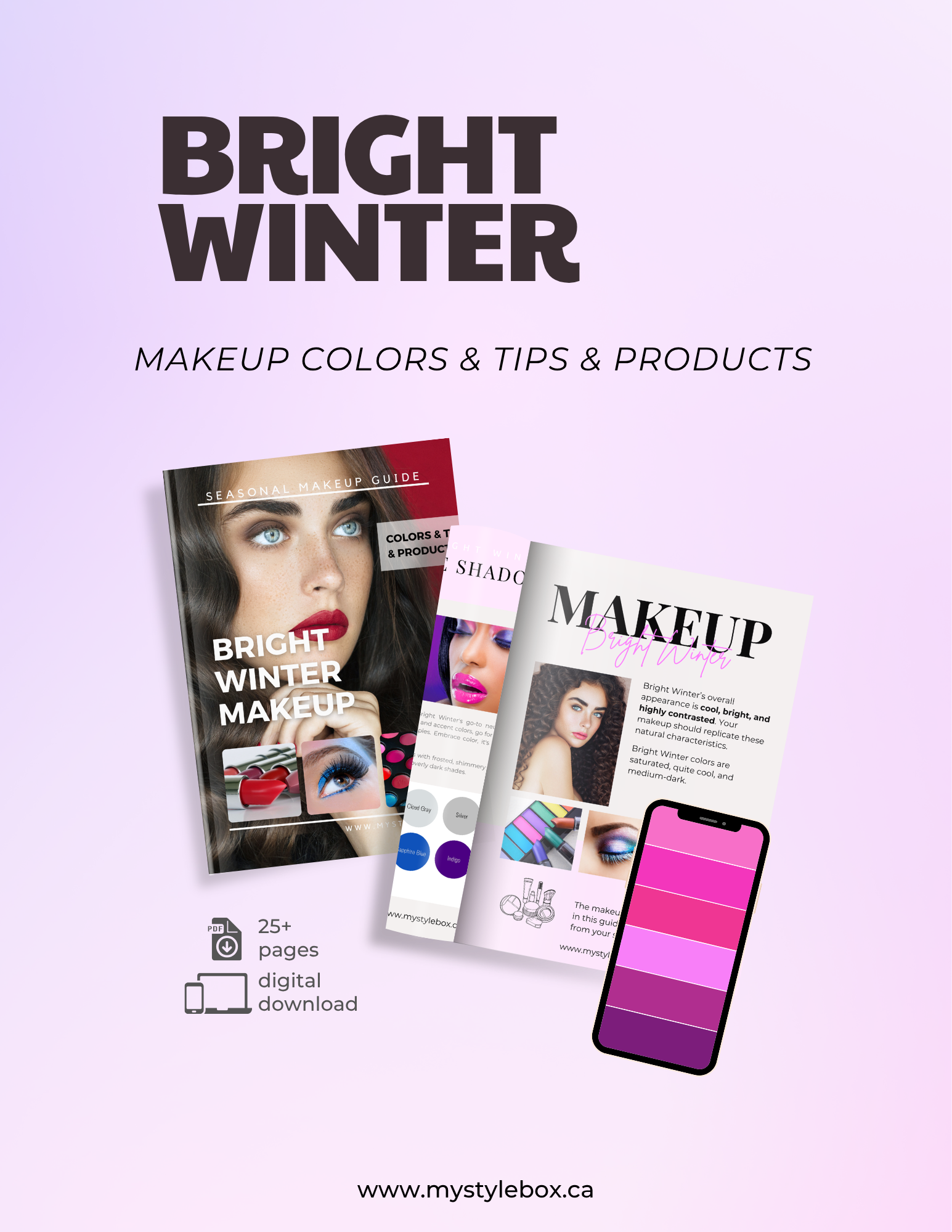 Bright Winter Digital Color Palette and Makeup Guide