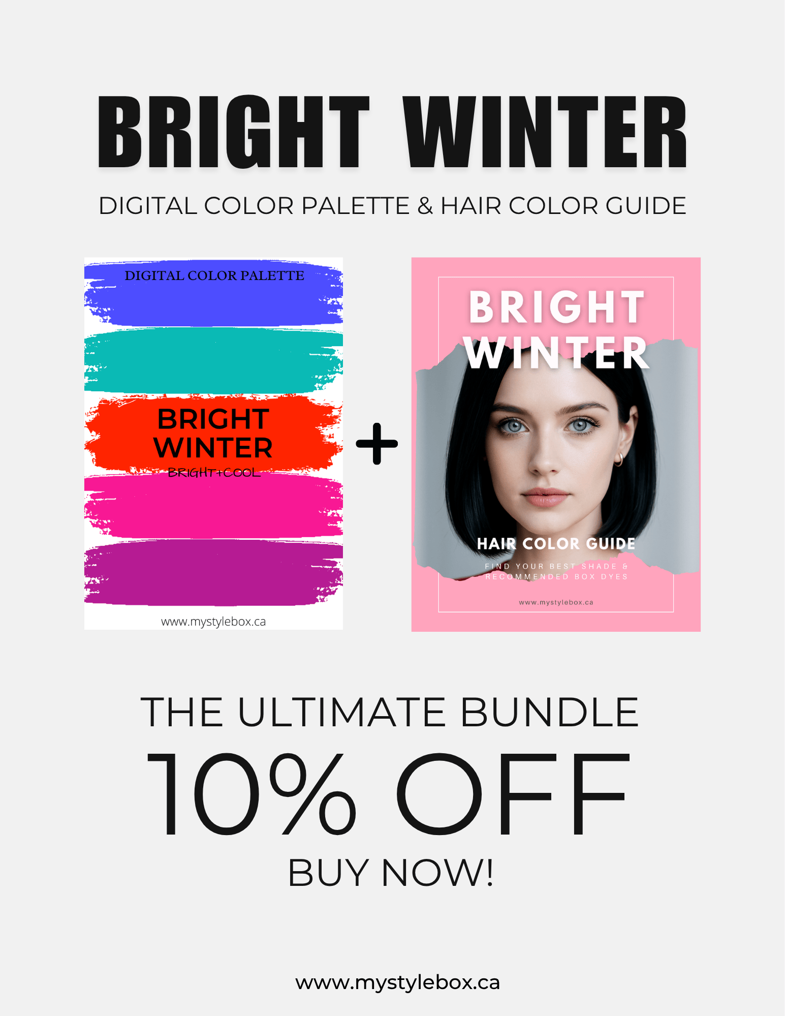 Bright Winter Digital Color Palette and Hair Color Guide