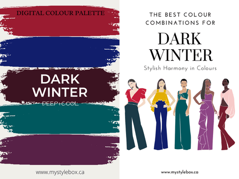 Dark (Deep) Winter Season Color Palette and Combinations