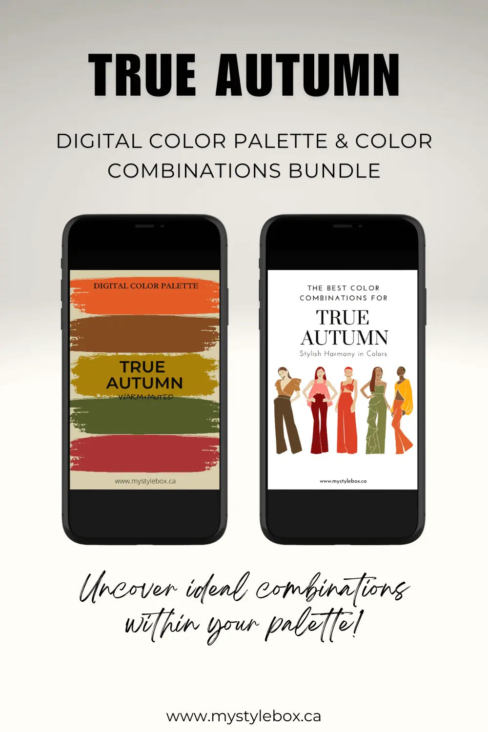 True Autumn Season Digital Color Palette and Color Combinations Bundle