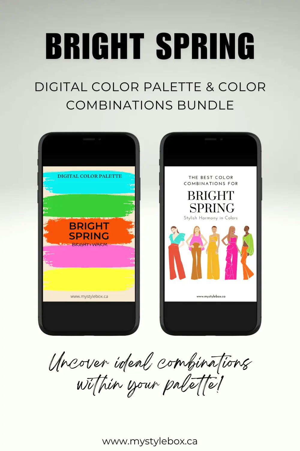 Bright Spring Season Digital Color Palette and Color Combinations Bundle