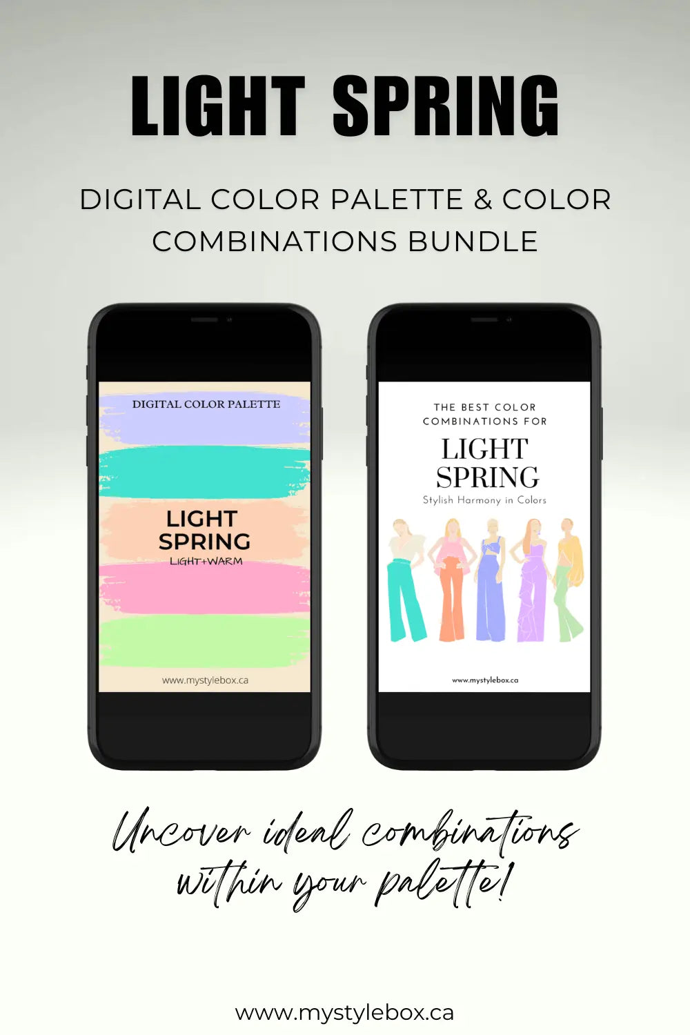 Light Spring Season Digital Color Palette and Color Combinations Bundle