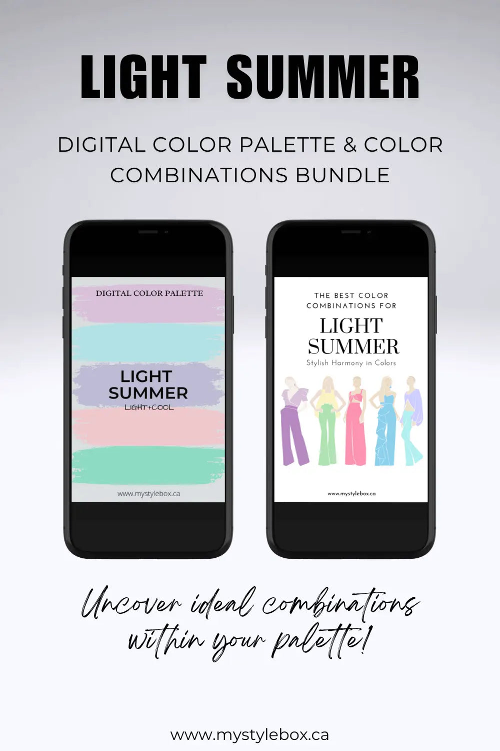 Light Summer Season Digital Color Palette and Color Combinations Bundle