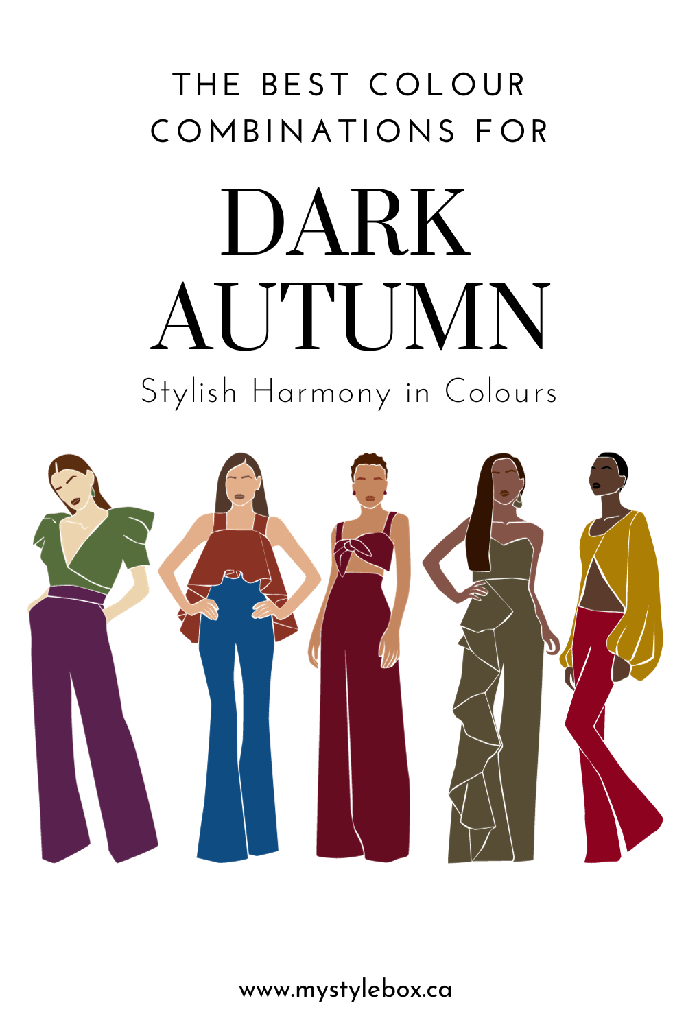 Dark (Deep) Autumn Season Color Combinations