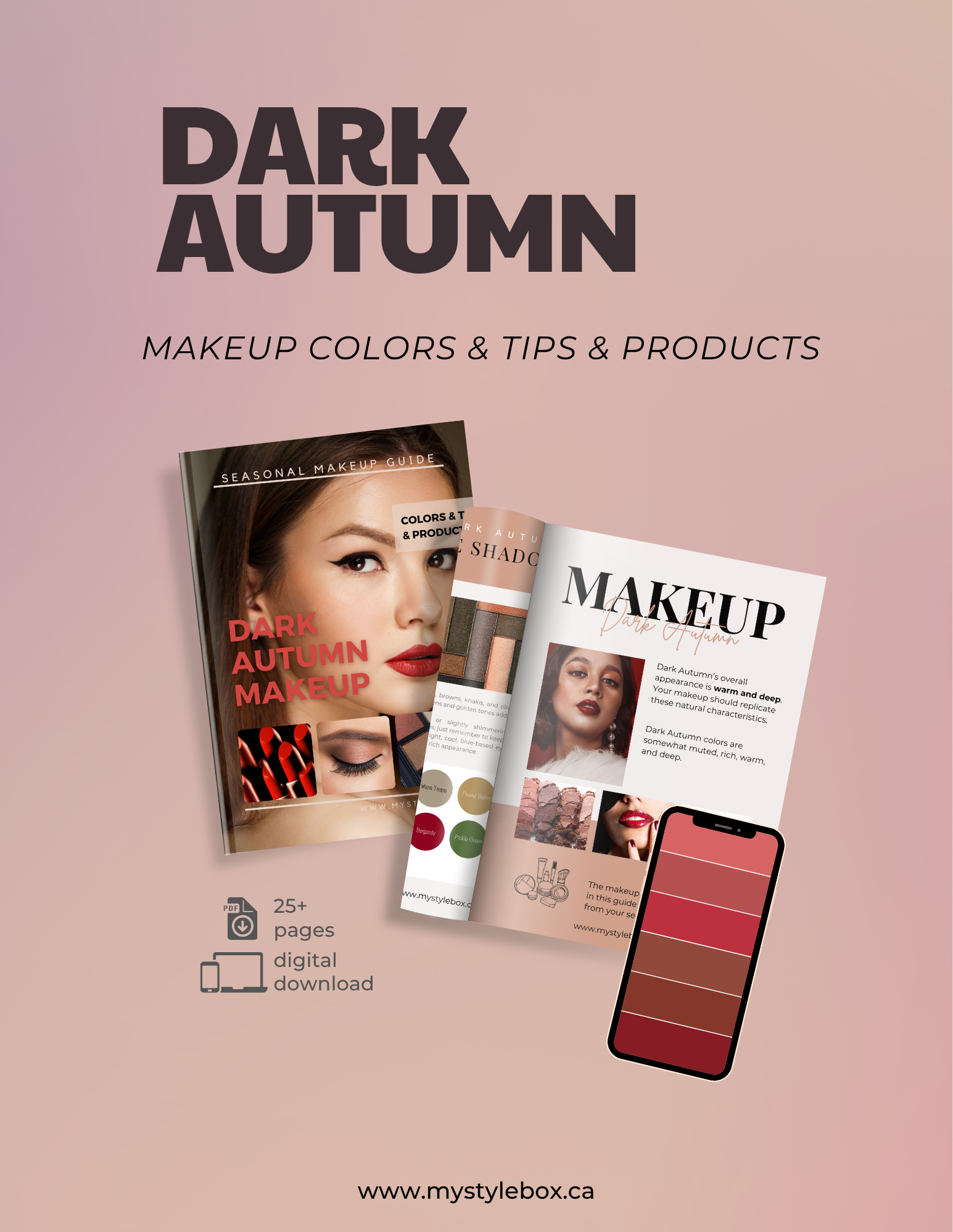 Dark Autumn Digital Color Palette and Makeup Guide
