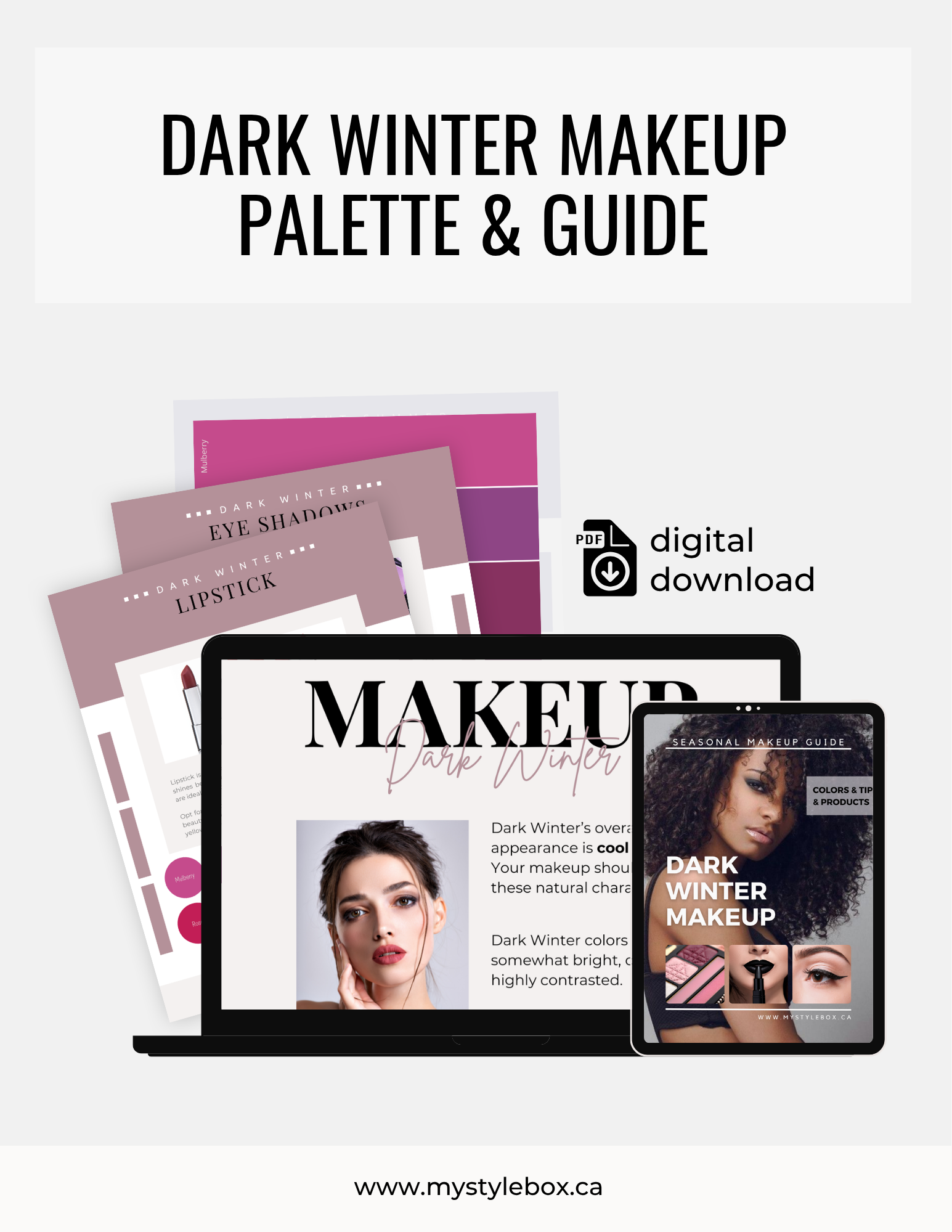 Dark Winter Digital Color Palette and Makeup Guide