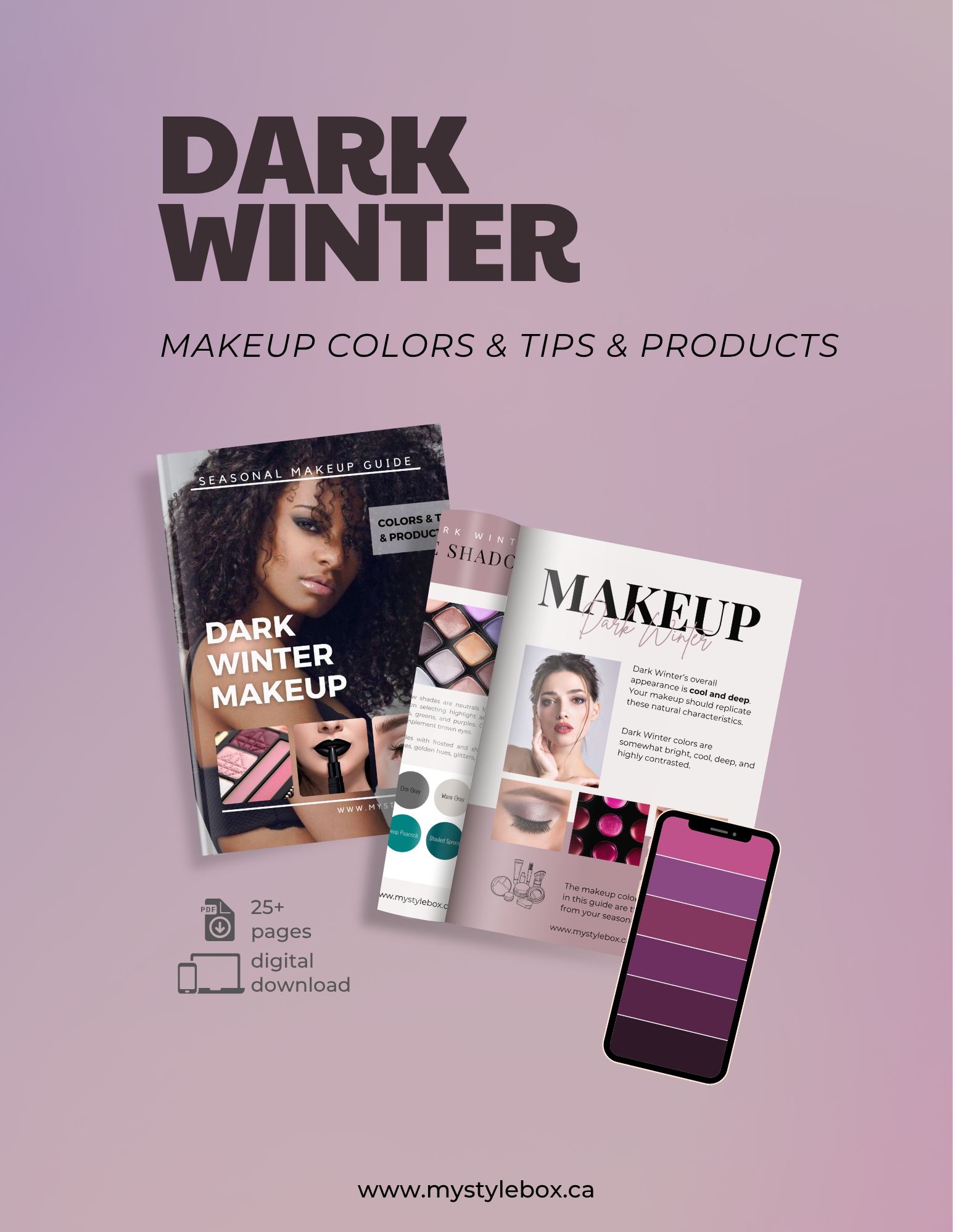 Dark Winter Digital Color Palette and Makeup Guide