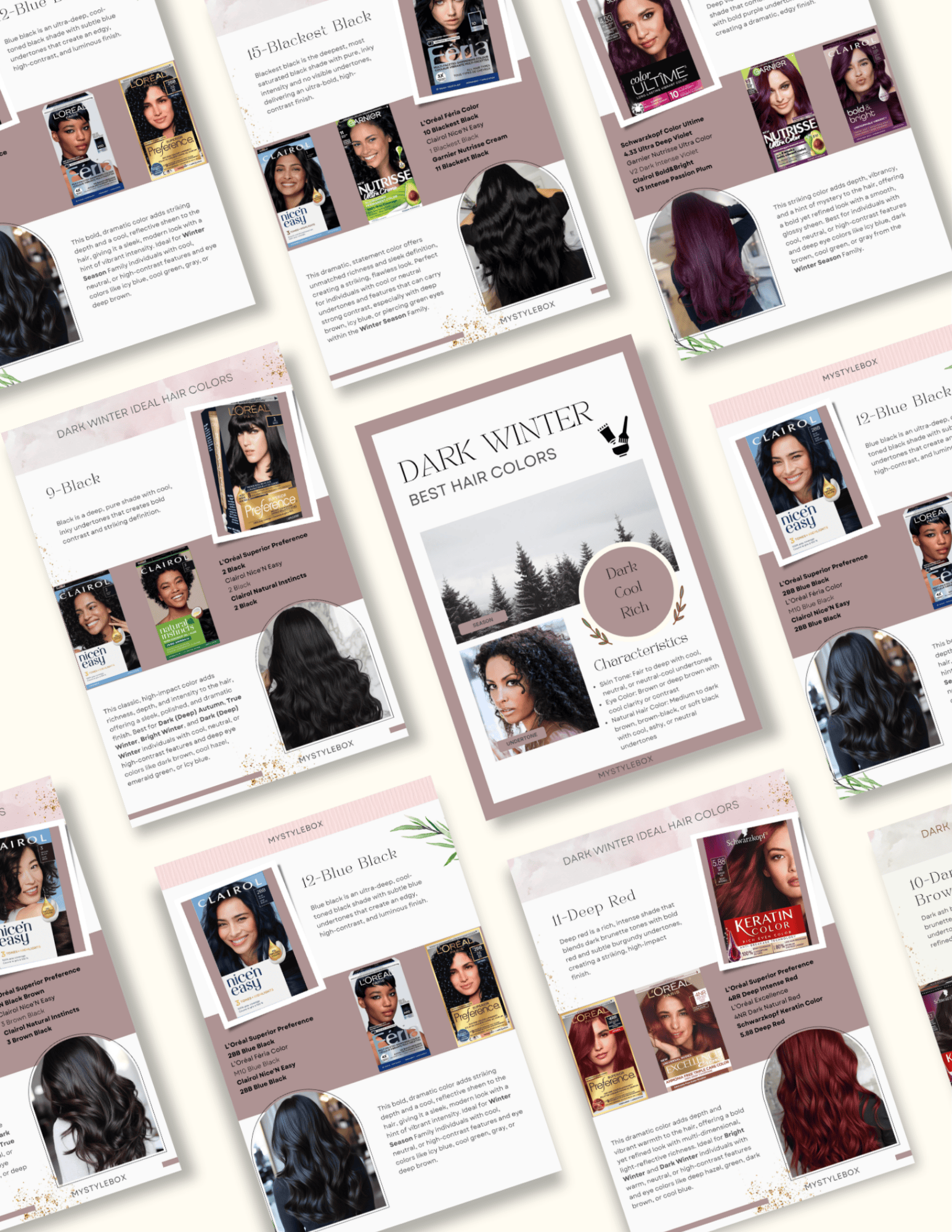 Dark Winter Season Hair Color Guide
