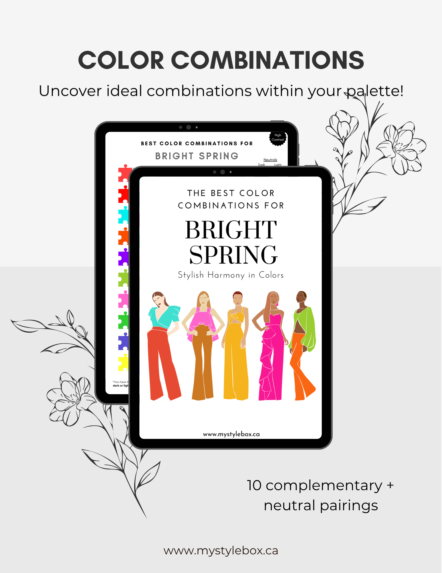 Digital Seasonal Color Palette and Combinations