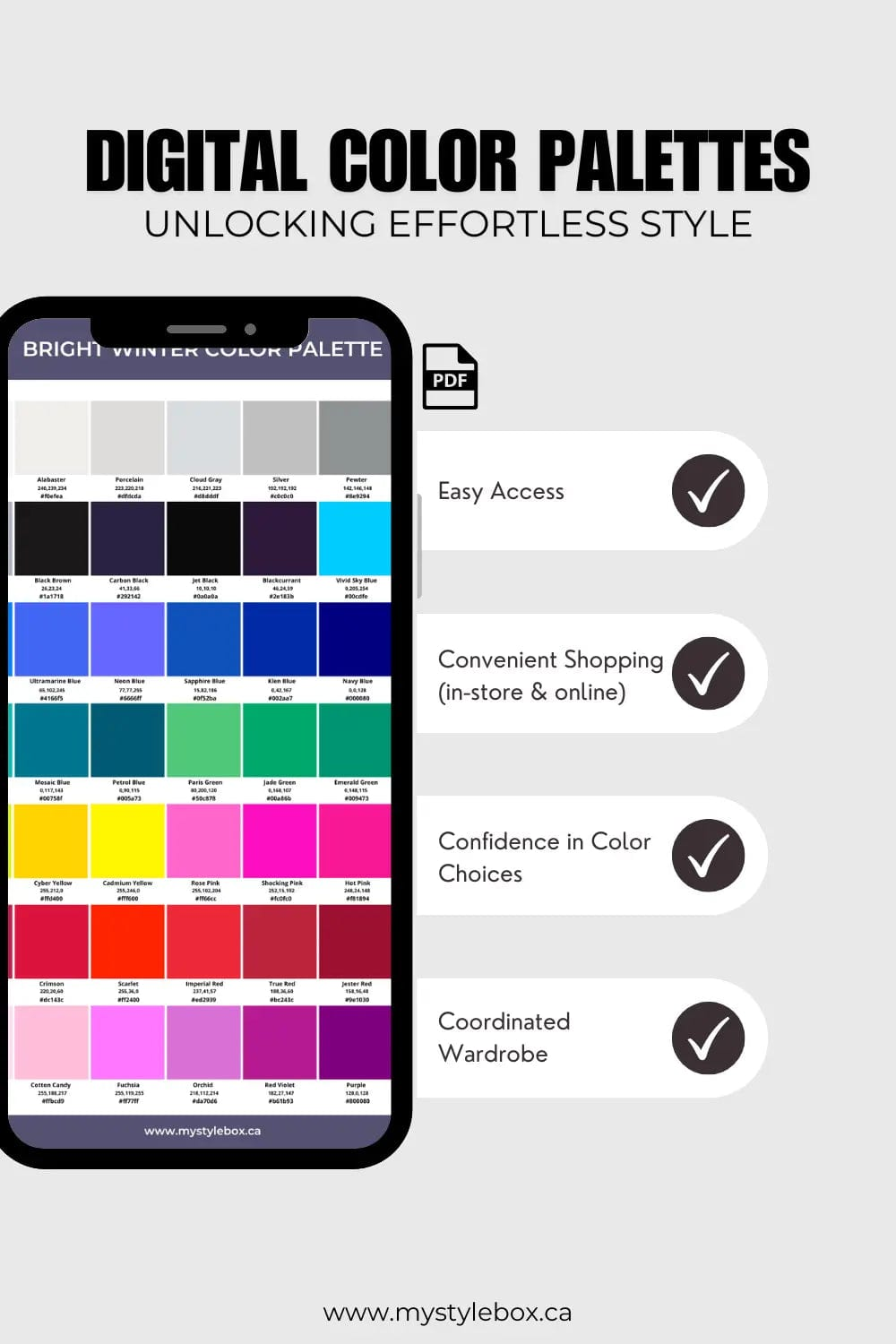 Light Spring Season Digital Color Palette and Color Combinations