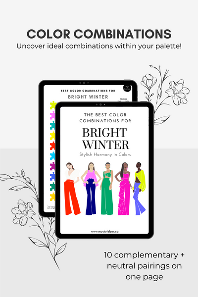 Bright Winter Season Digital Color Palette and Color Combinations Bundle