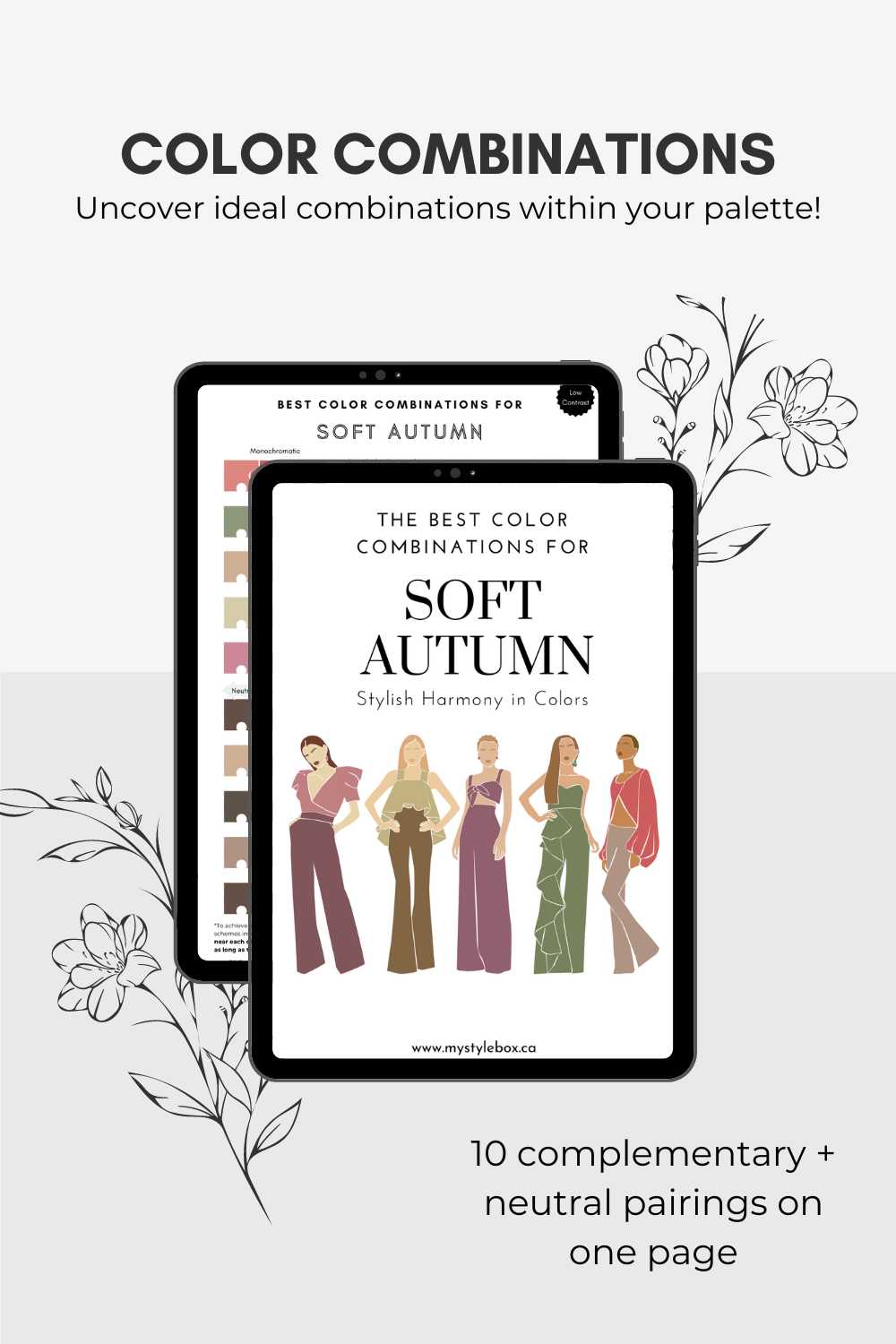 Soft Autumn Season Digital Color Palette and Color Combinations Bundle