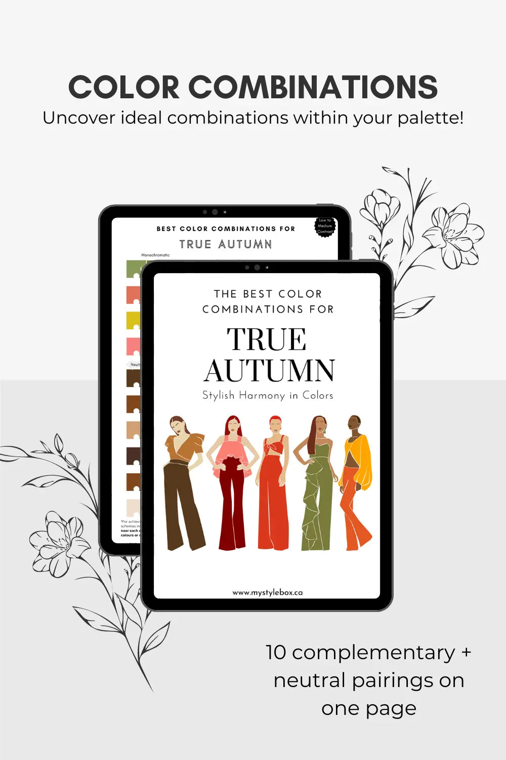 True Autumn Season Digital Color Palette and Color Combinations Bundle