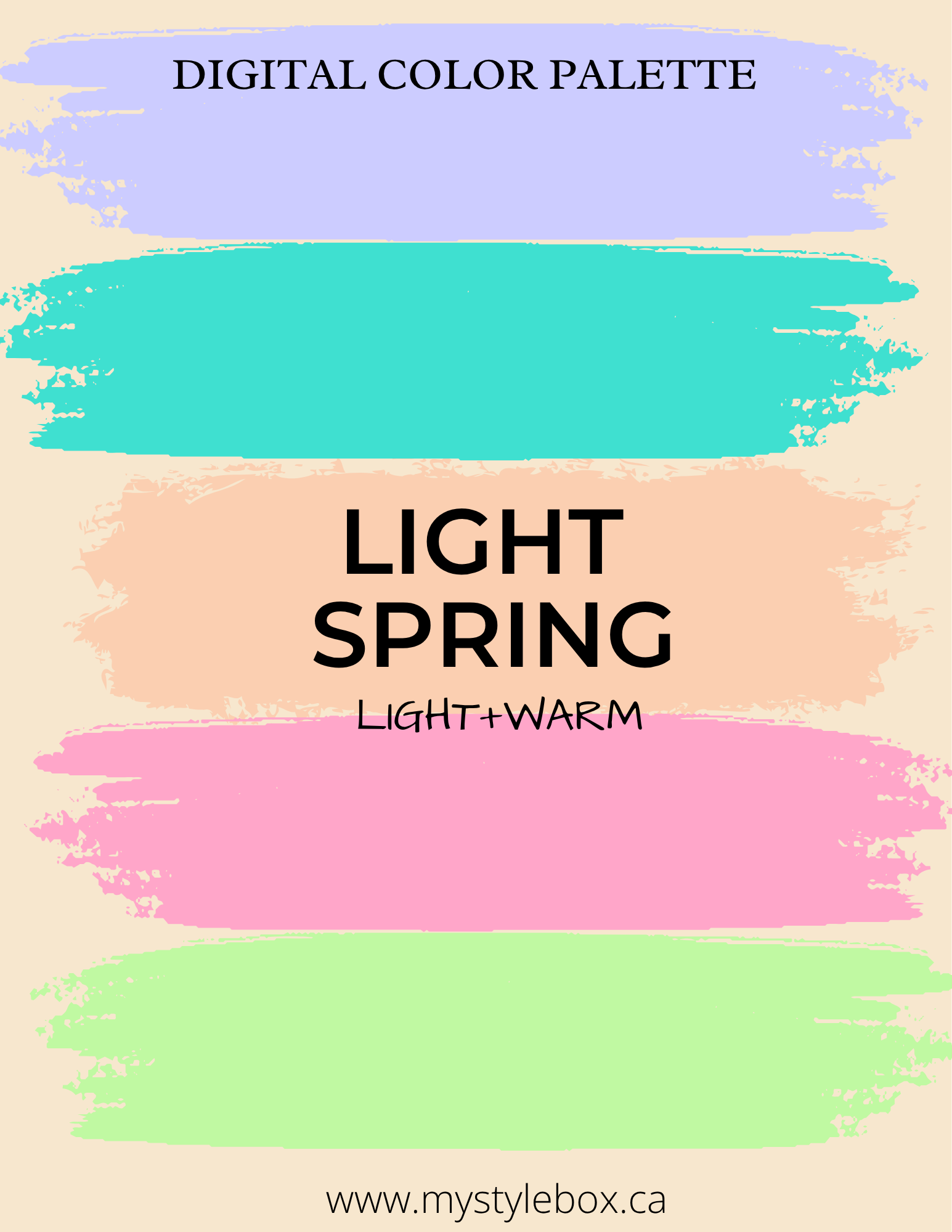 Light Spring Digital Color Palette and Hair Color Guide