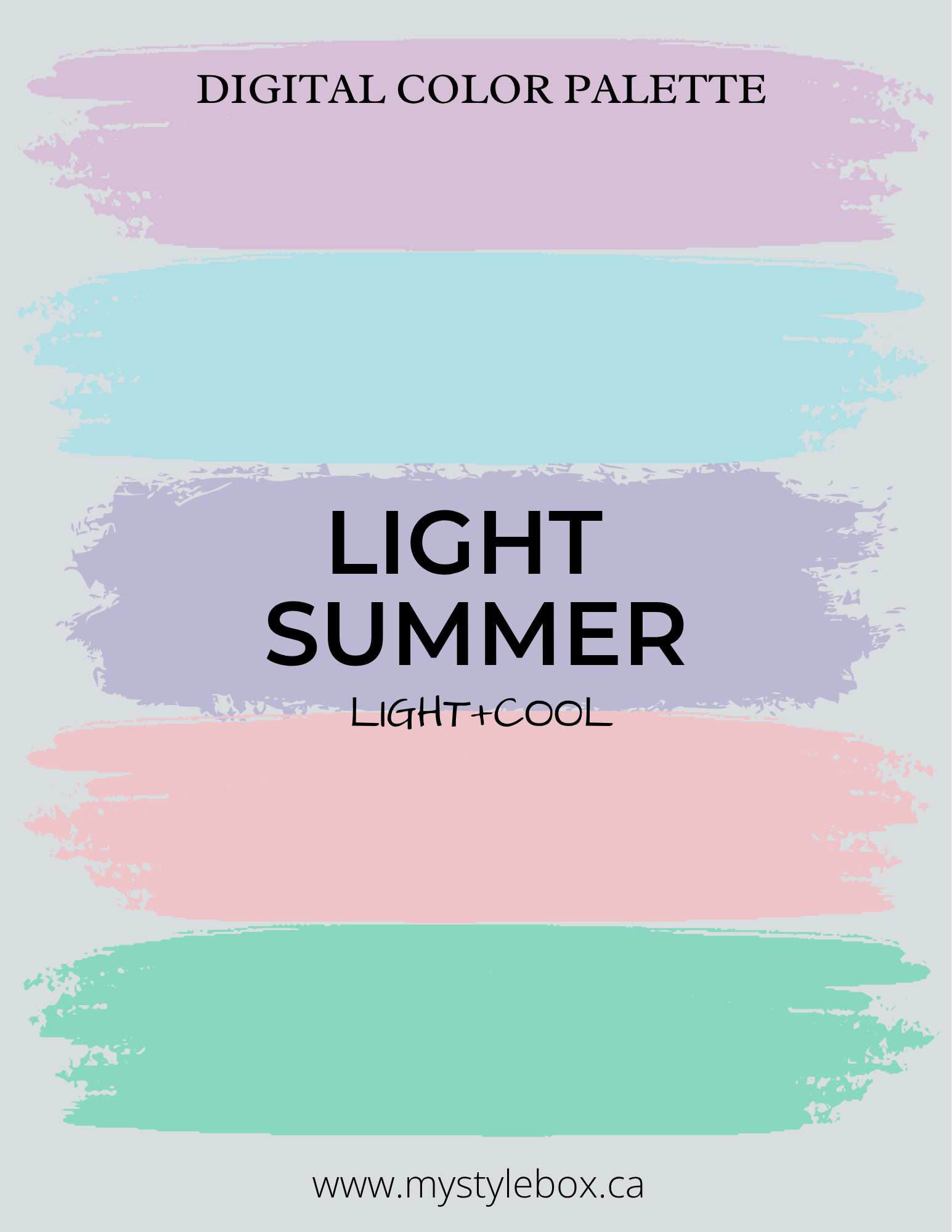 Light Summer Digital Color Palette and Hair Color Guide