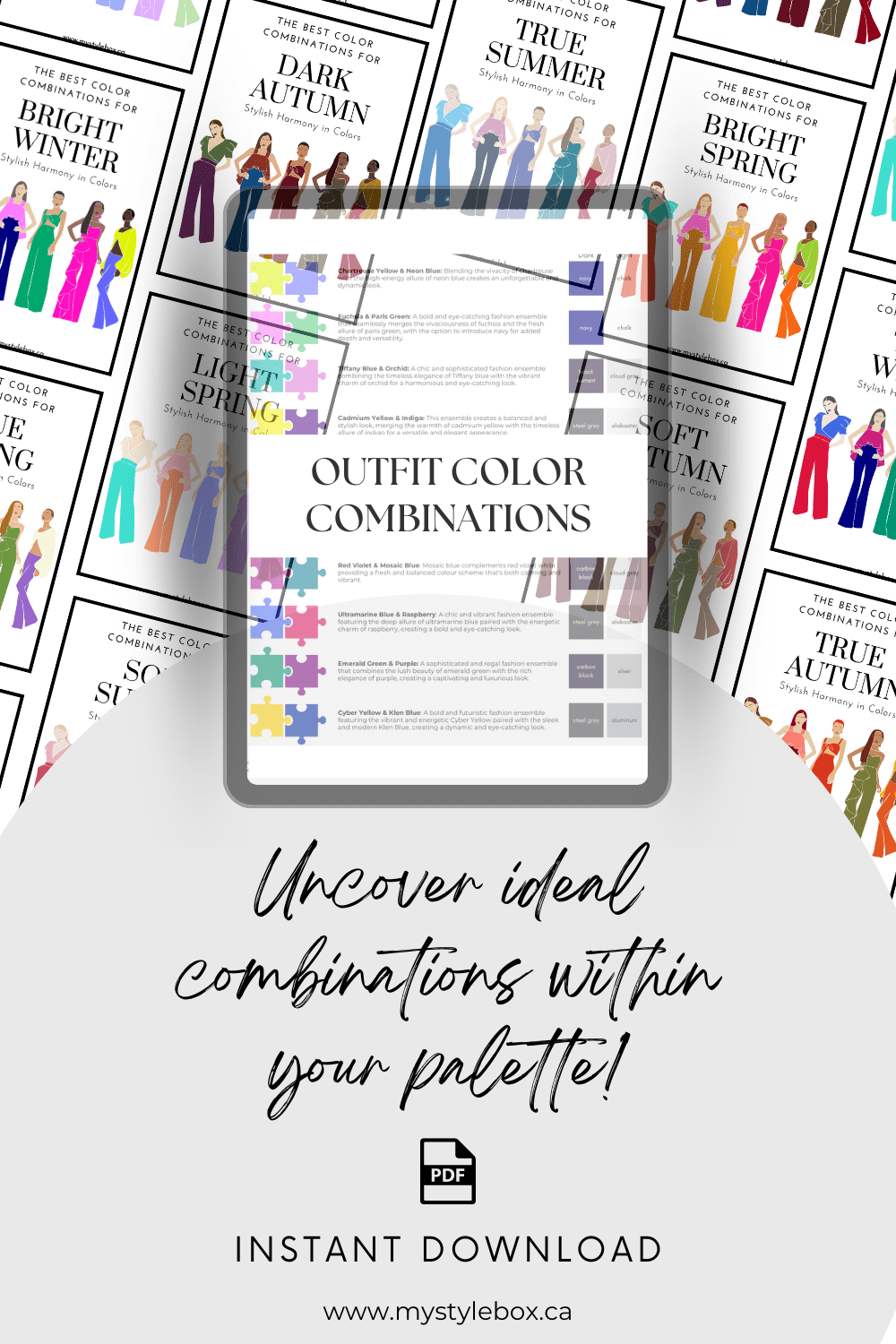 Bright Spring Season Digital Color Palette and Color Combinations