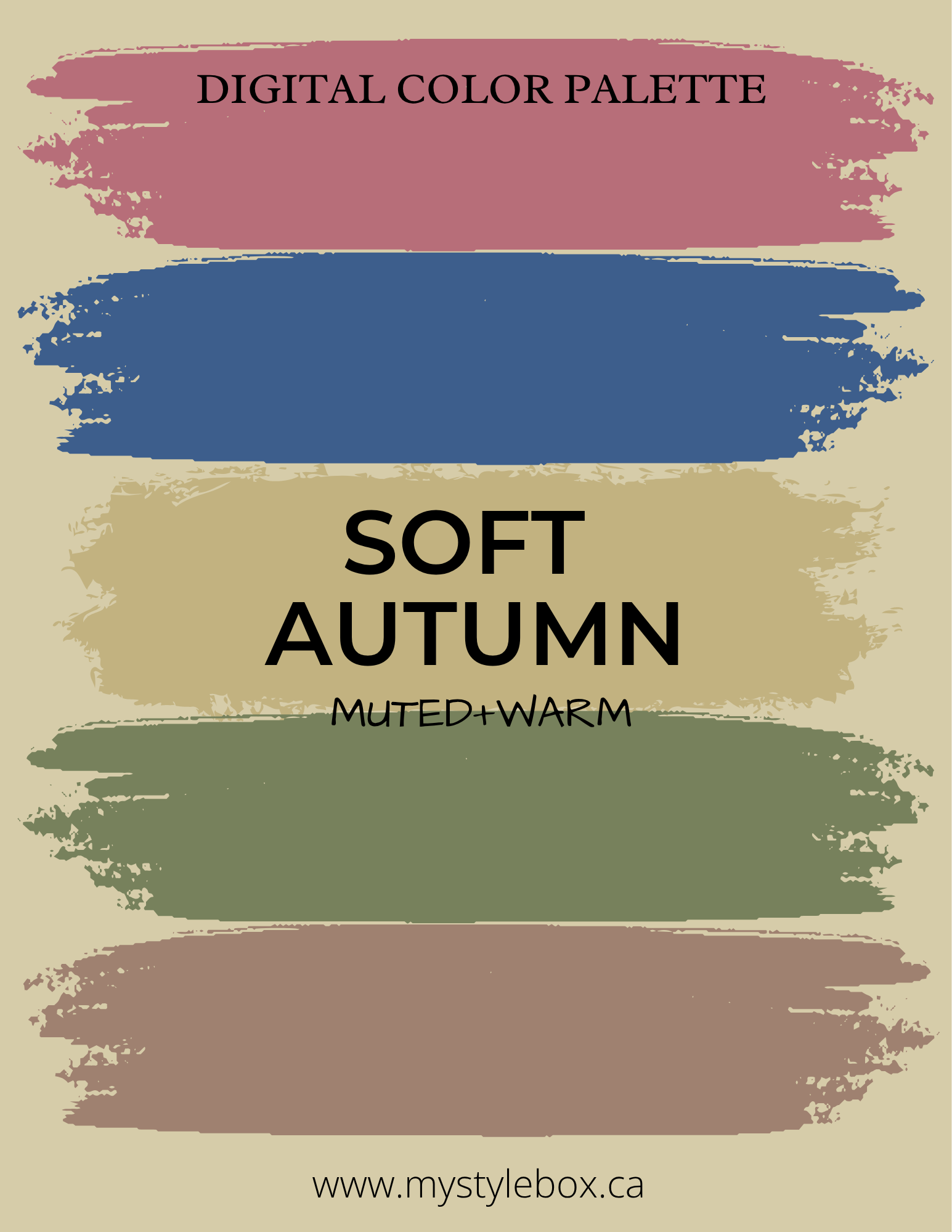 Soft Autumn Digital Color Palette and Makeup Guide