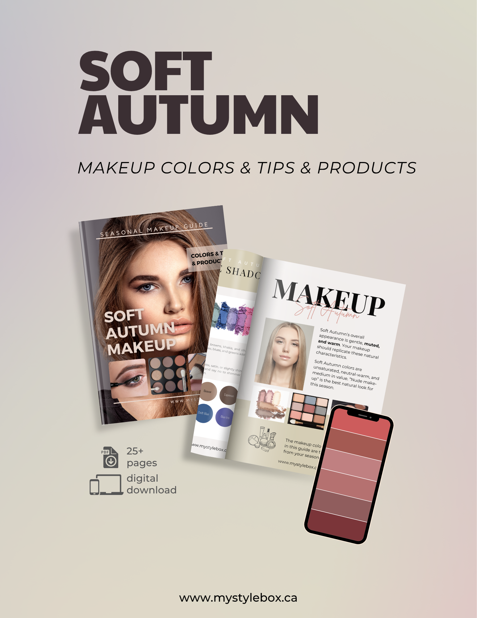 Soft Autumn Digital Color Palette and Makeup Guide