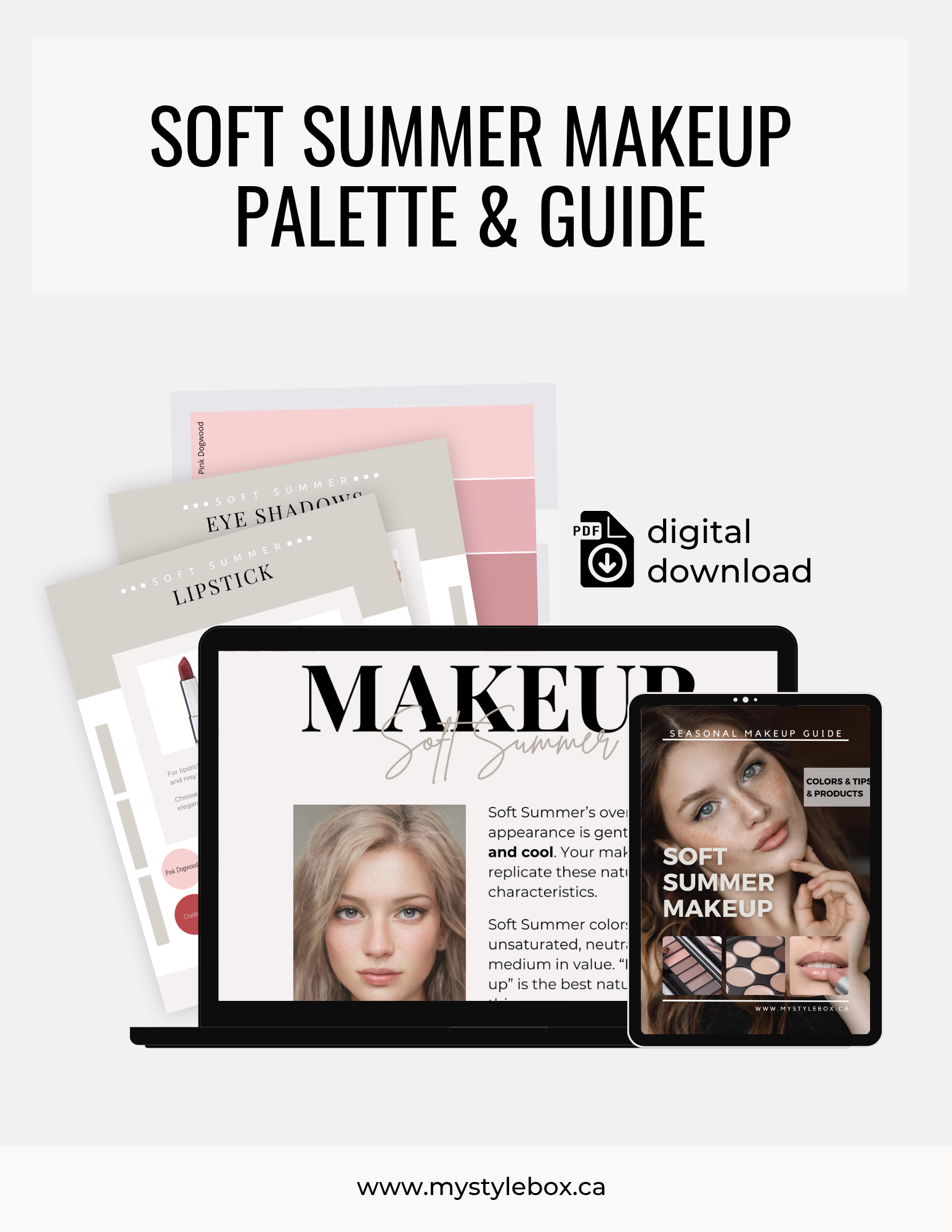 Soft Summer Digital Color Palette and Makeup Guide