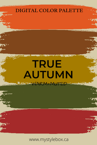 Paleta de colores verdaderos (cálidos) de la temporada de otoño